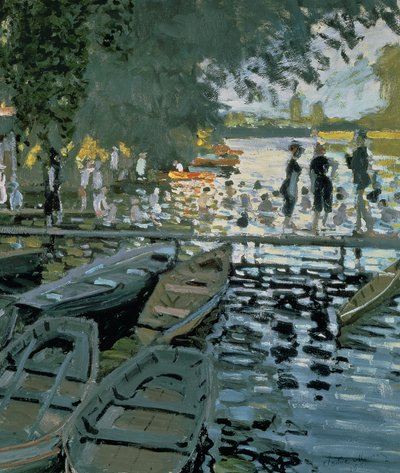 Badegäste in La Grenouillère, 1869 (Detail) von Claude Monet